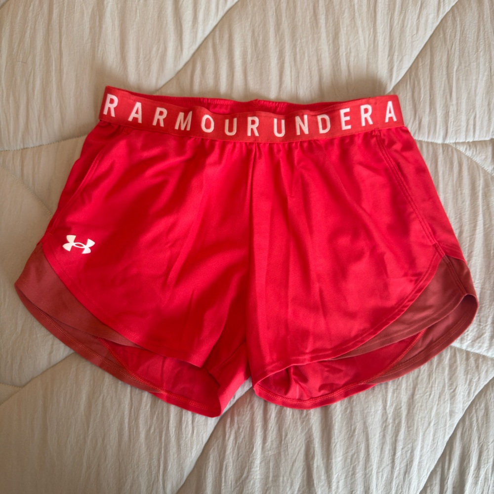 Under Armour Women's Red Loose Athletic Running Shorts